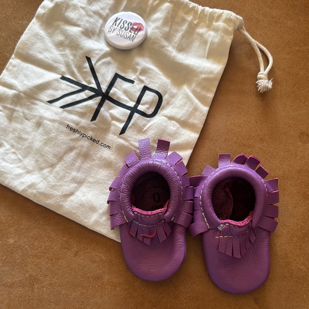 New Baby Freshly Picked Purple Kids Moccasins Sz 0